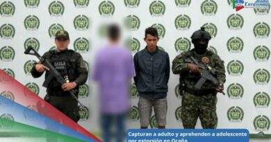 Adulto y menor de edad capturados por el delito de extorción en Ocaña, Norte de Santander / Foto: Policía Nacional