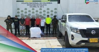 Cinco presuntos integrantes de las FARC fueron capturados en Ocaña, Norte de Santander / Foto: Policía Nacional