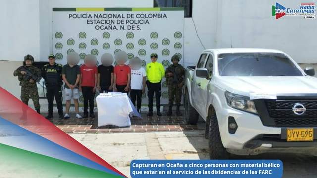 Cinco presuntos integrantes de las FARC fueron capturados en Ocaña, Norte de Santander / Foto: Policía Nacional