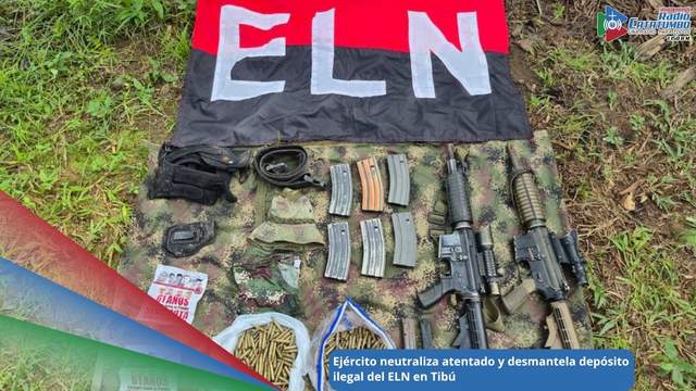 Dos operaciones militares permitieron al Ejército incautar material bélico del ELN y neutralizar explosivos en zona rural de Tibú, Norte de Santander / Foto: Ejército Nacional