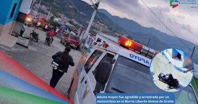 José del Carmen Toro de 77 años, persona agredida y arrastrada por varios metros a manos de un motociclista en el barrio Libardo Alonso de Ocaña, Norte de Santander / Foto: Suministrada