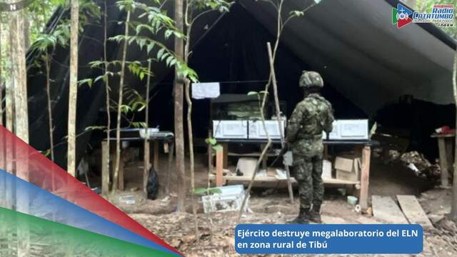 Megalaboratorio de cocaína ubicado en la vereda La Primavera del municipio de Tibú, Norte de Santander / Foto: Ejercito Nacional