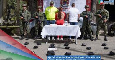 Fueron capturadas dos personas en flagrancia mientras transportaban 43 kilos de pasta base de coca / Foto: Ejército Nacional