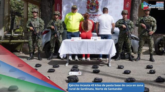 Fueron capturadas dos personas en flagrancia mientras transportaban 43 kilos de pasta base de coca / Foto: Ejército Nacional