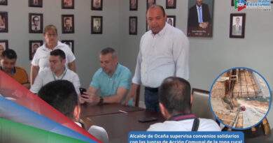 Reunión de seguimiento a los convenios solidarios entre la administración municipal y los presidentes de las Juntas de Acción Comunal (JAC) de la zona rural del municipio de Ocaña, Norte de Santander / Foto: Alcaldía de Ocaña