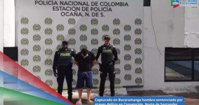 Capturado ciudadano de 28 años en pleno centro de Bucaramanga, quien era requerido por delitos cometidos en el municipio de Convención, Norte de Santander / Foto: Policía Nacional