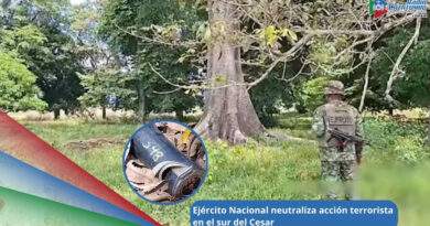 Gracias a labores de inteligencia entre tropas del Ejército Nacional y el Grupo de Operaciones Especiales de Hidrocarburos (GOES–H) lograron incautar un artefacto explosivo en la vereda Santa Lucía del municipio de San Martín Cesar / Foto: Ejército Nacional