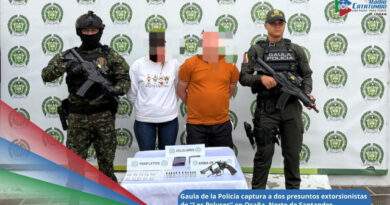 Alias “Winnie Pohh” y Alias “Veneca” integrantes de “Los Pelusos” capturados por el el Gaula de la Policía Nacional en Ocaña, Norte de Santander / Foto: Policía Nacional