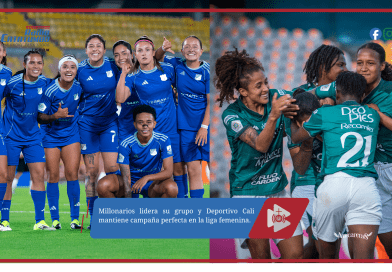Millonarios lidera su grupo y Deportivo Cali mantiene campaña perfecta en la liga femenina.