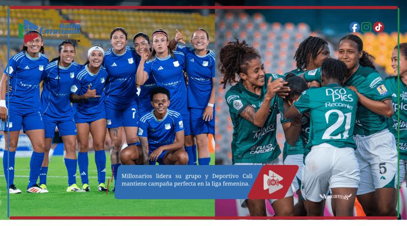 Millonarios lidera su grupo y Deportivo Cali mantiene campaña perfecta en la liga femenina.