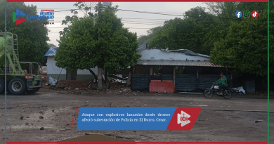 Ataque con explosivos lanzados desde drones afectó subestación de Policía en El Burro, Cesar