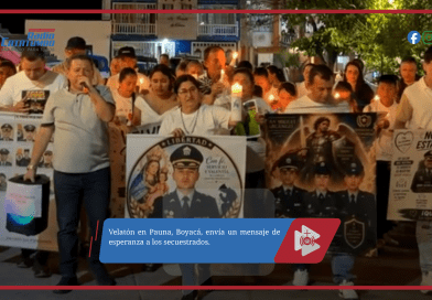 Velatón en Pauna, Boyacá, envía un mensaje de esperanza a los secuestrados.