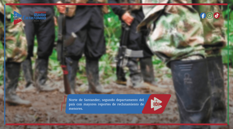 Norte de Santander, segundo departamento del país con mayores reportes de reclutamiento de menores.