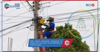 CENS anuncia desconexión programada de energía para este viernes 18 de septiembre en Ocaña y la región