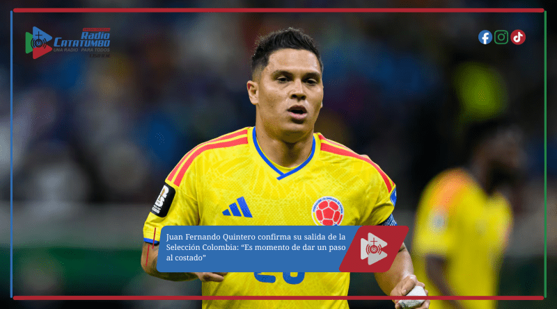 Juan Fernando Quintero confirma su salida de la Selección Colombia: “Es momento de dar un paso al costado”