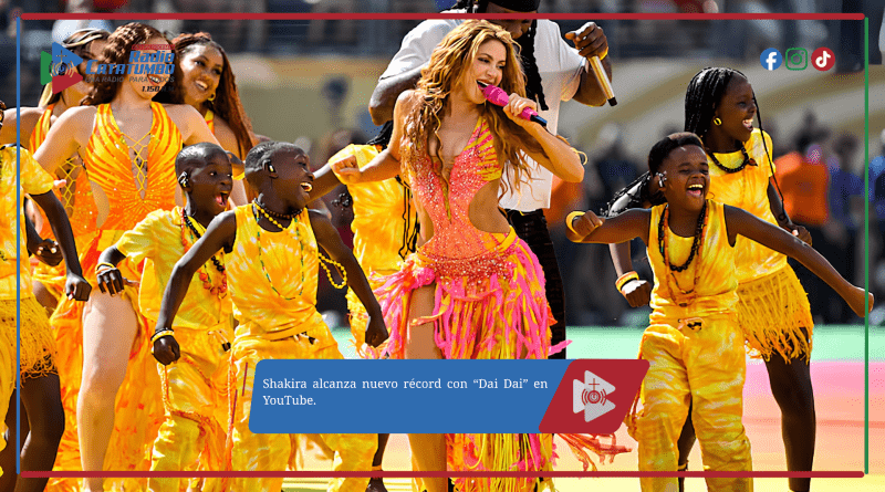 Shakira alcanza nuevo récord con “Dai Dai” en YouTube