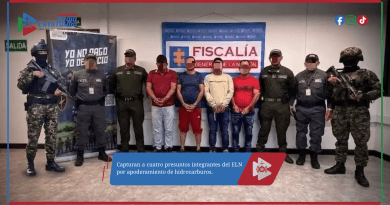 Capturan a cuatro presuntos integrantes del ELN por apoderamiento de hidrocarburos.