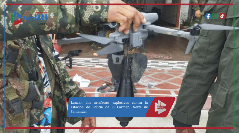 Lanzan dos artefactos explosivos contra la estación de Policía de El Carmen, Norte de Santander