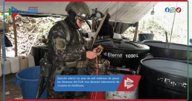 Ejército afectó en más de mil millones de pesos las finanzas del ELN tras destruir laboratorio de cocaína en Sardinata.