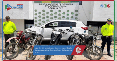 Más de 19 motocicletas fueron inmovilizadas durante operativos de control por Halloween en Ocaña.